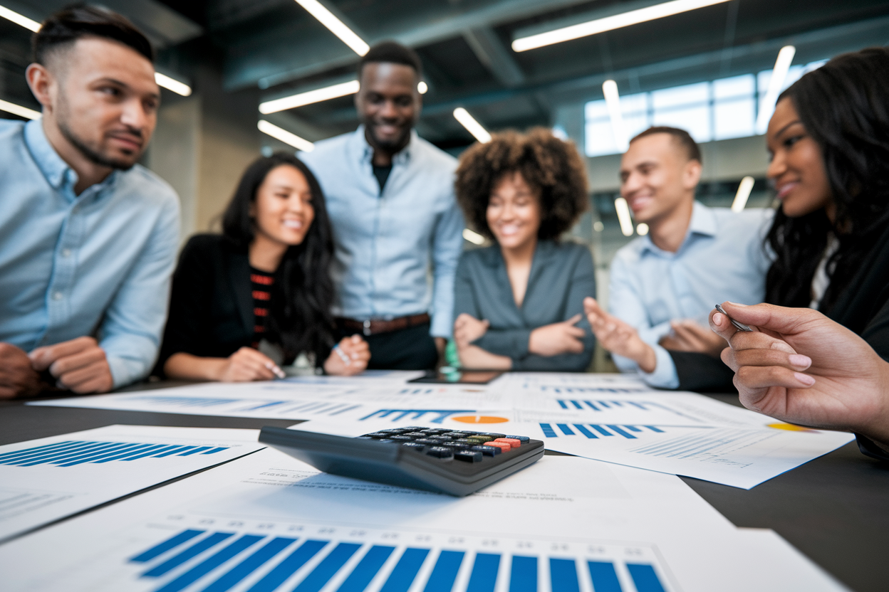employes-table-calculatrice-bureau