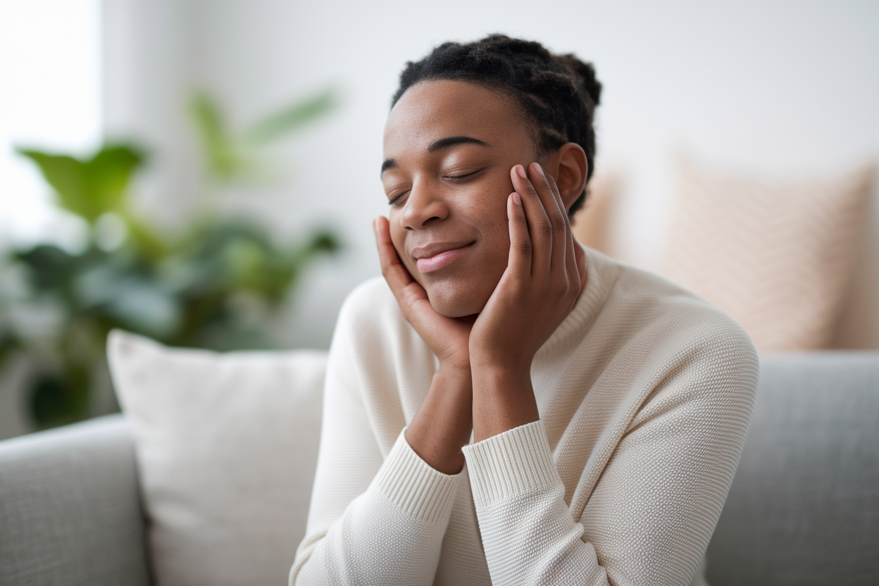 personne-massage-joue-piece-claire